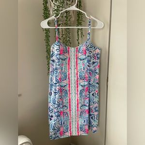 Lilly Pulitzer Shelli Stretch Dress in Resort White Stripes and Streamers